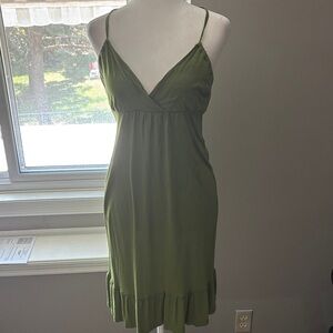 Mudd Olive Green Mini Dress with Spaghetti Straps - fits medium
